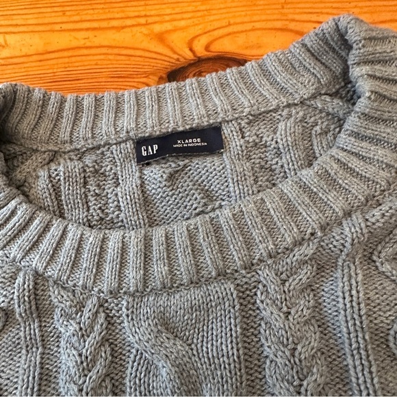 Gap Cable knit sweater XL women blue heather crewneck - Picture 7 of 12